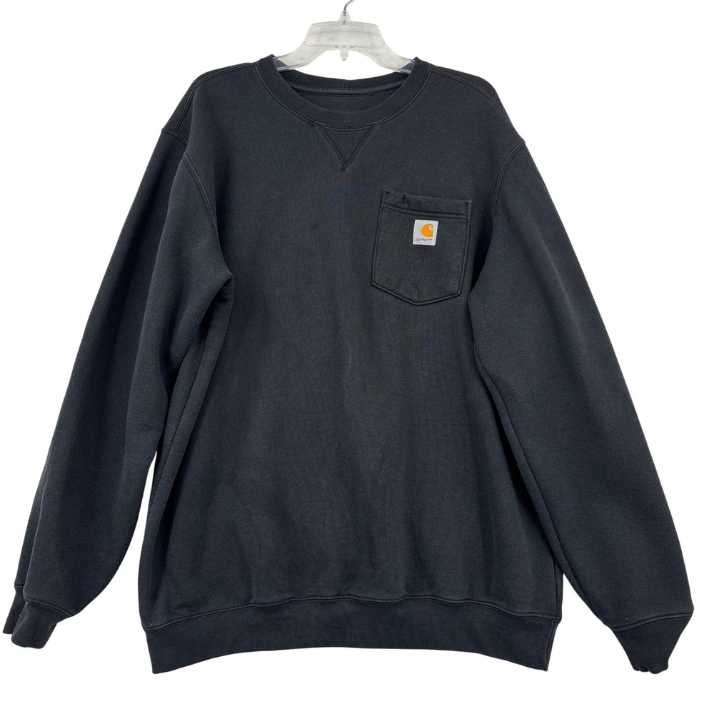 Carhartt Pocket Sweatshirt Mens Size L Black Original Fit Crewneck Long Sleeve